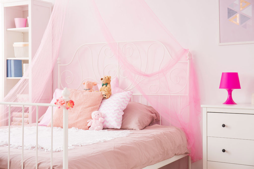 chambre princesse fille rose moderne décoration meuble sur mesure