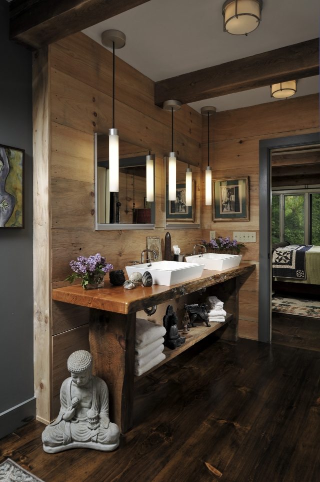salle bain bois moderne inspiration industriel