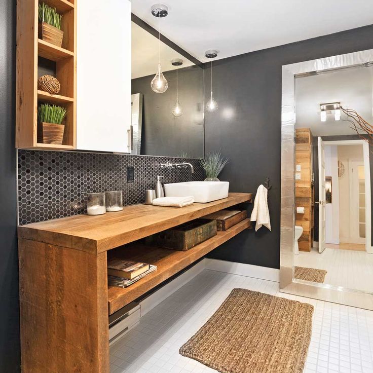 salle bain bois moderne inspiration industriel