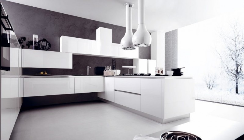 cuisine blanche super moderne décoration architecture d'intérieur
