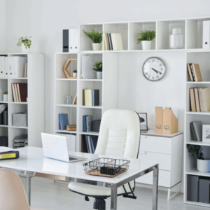 grande bibliothèque sur mesure pour bureau