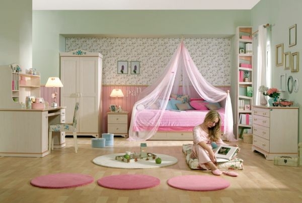 chambre princesse fille rose moderne décoration meuble sur mesure
