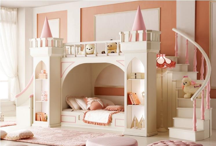 chambre princesse fille rose moderne décoration meuble sur mesure