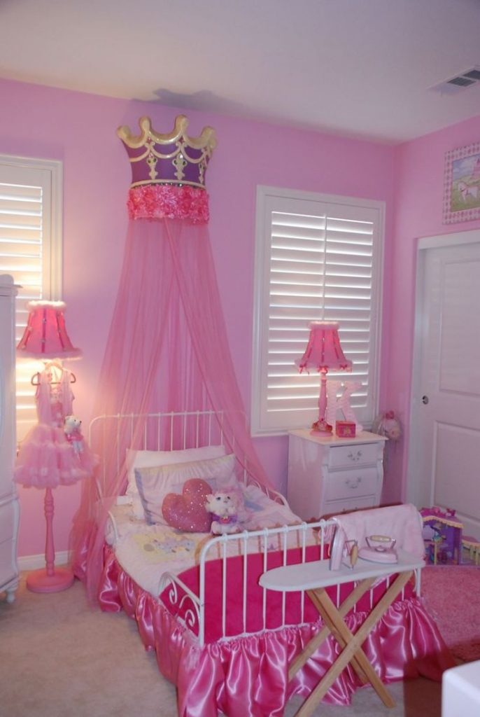 chambre princesse fille rose moderne décoration meuble sur mesure