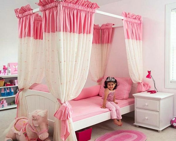 chambre princesse fille rose moderne décoration meuble sur mesure