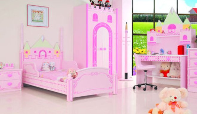 chambre princesse fille rose moderne décoration meuble sur mesure