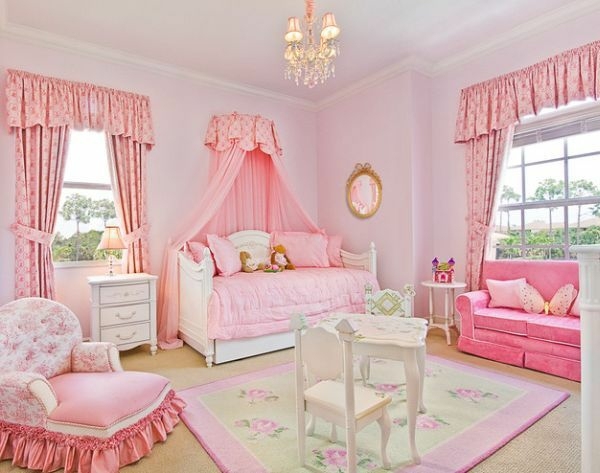 chambre princesse fille rose moderne décoration meuble sur mesure