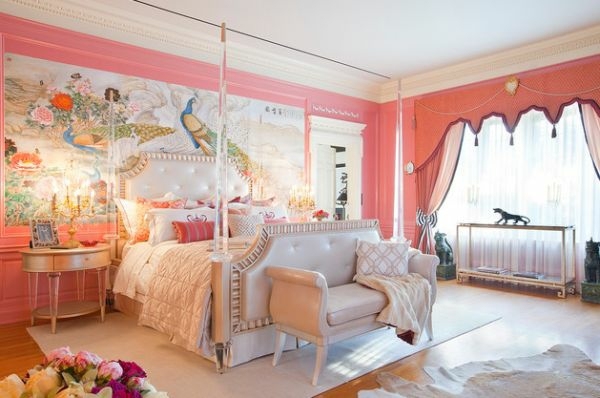 chambre princesse fille rose moderne décoration meuble sur mesure