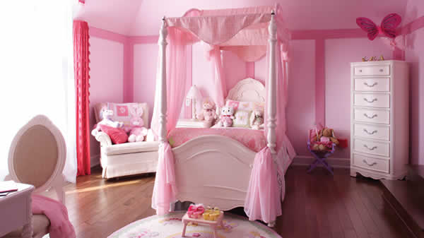 chambre princesse fille rose moderne décoration meuble sur mesure