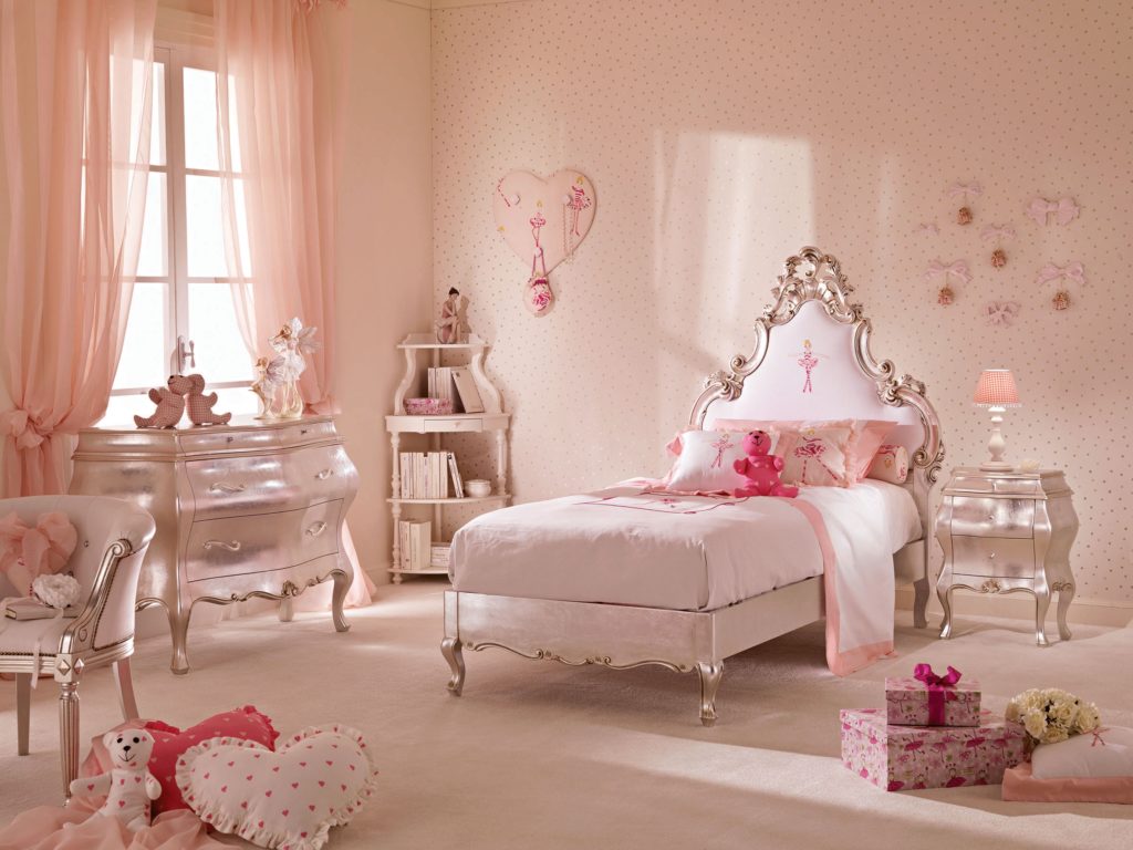 chambre princesse fille rose moderne décoration meuble sur mesure