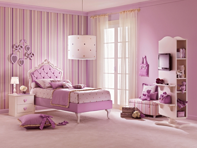 chambre princesse fille rose moderne décoration meuble sur mesure