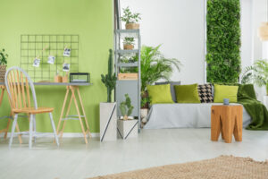 Tendances déco vert salon
