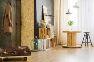Diy salon avec table en bois recyclé