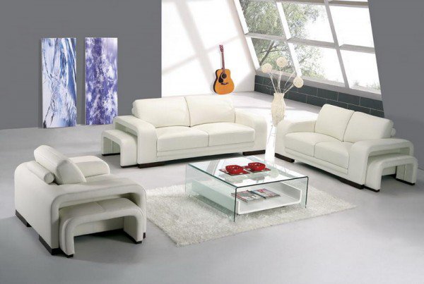 salon blanc décoration meuble design