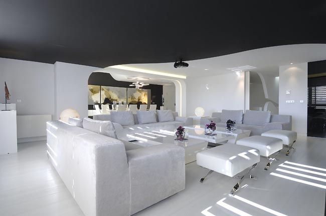 salon blanc décoration meuble design