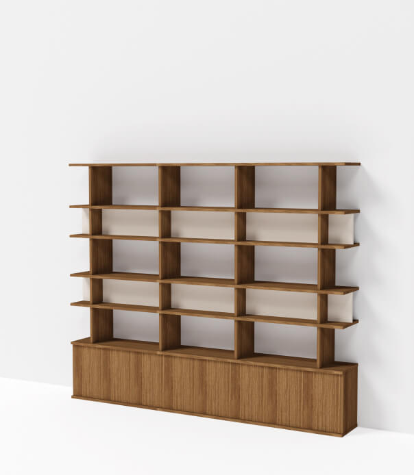 bibliothèque design par ligne rangement sur mesure