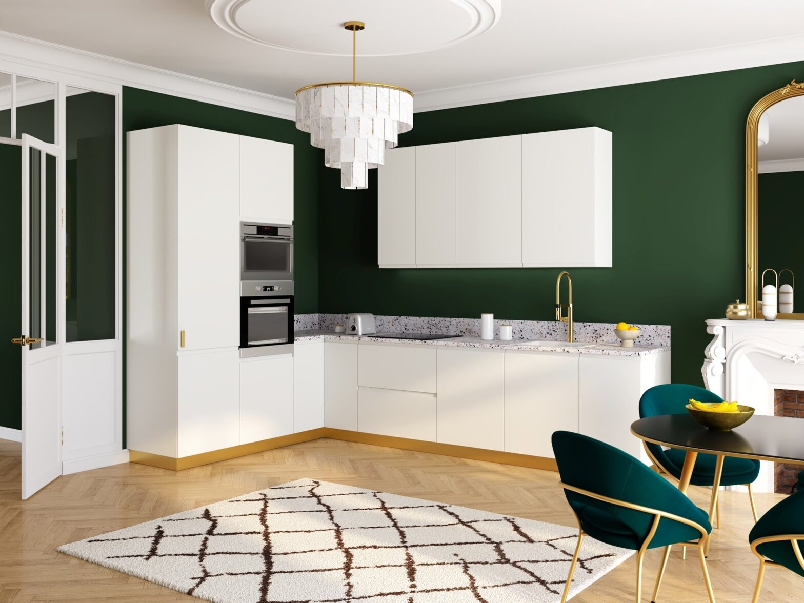 mobibam cuisine en angle design blanc