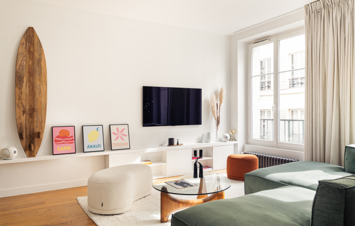 meuble télé bas blanc appartement design
