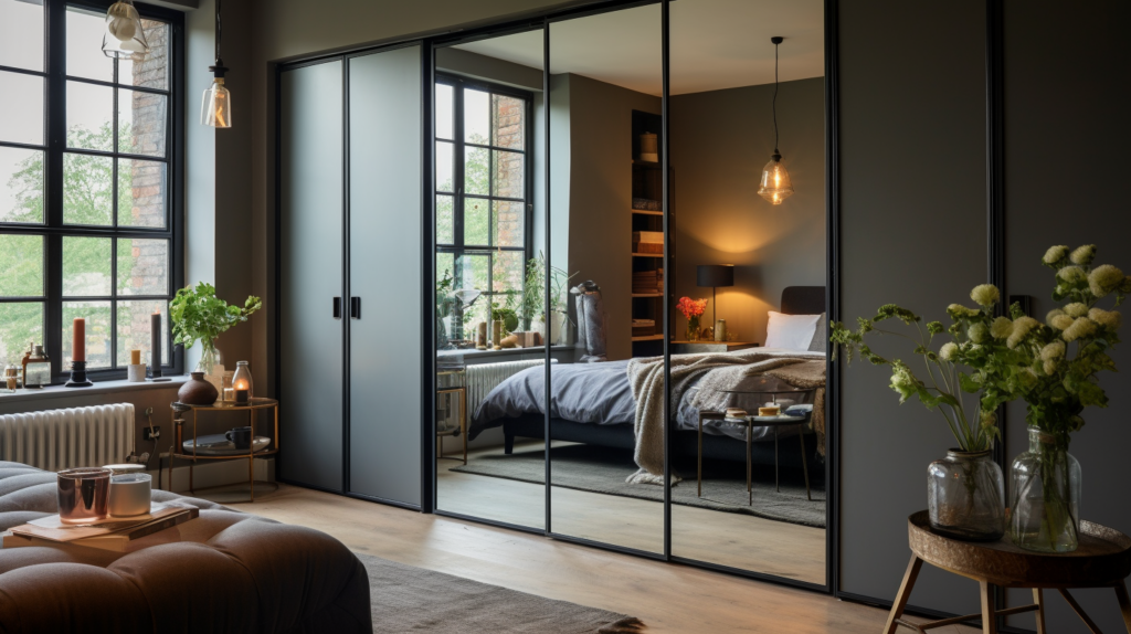 mobibam portes de placard coulissantes effet loft atelier