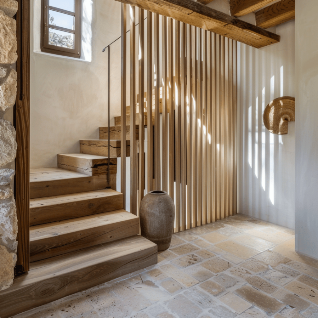 claustra d'escalier bois maison provençale